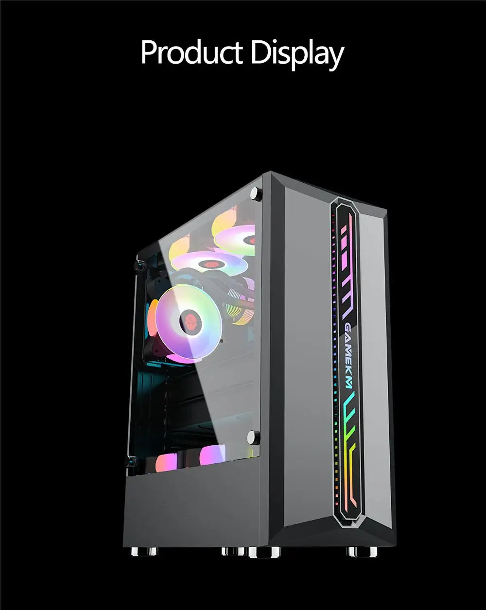 Galaxy ATX/M-ATX/ITX Gaming PC Desktop Computer Case Black with Side Tempered Glass Panels with 6 Fan Support Galaxy ATX/M-ATX/ITX Gaming PC Desktop Computer Case Black with Side Tempered Glass Panels with 6 Fan Support
